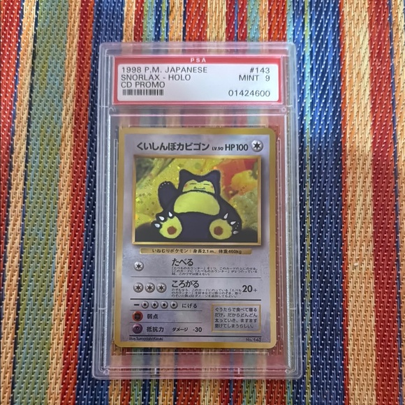 Pokemon Card 1998 P.M. Japanese Snorlax Holo - CD Promo #143 - PSA MINT 9 - Picture 1 of 3